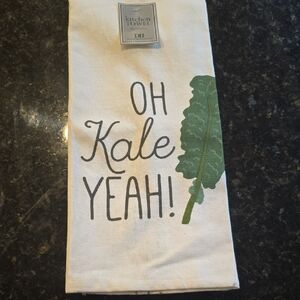 White and Green Kitchen Towel